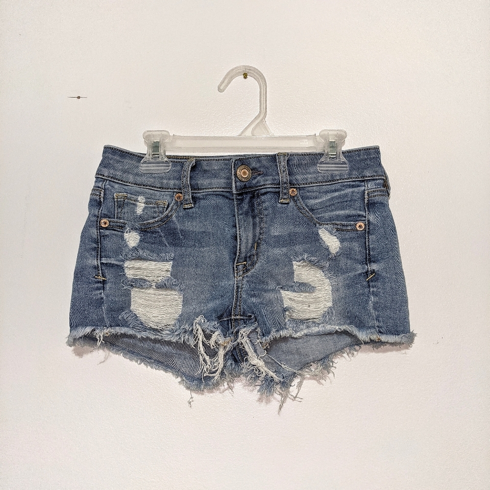 AEO Distressed Denim Shorts